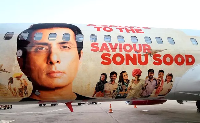 Sonu Sood Honoured With Special Aircraft By SpiceJet - Sakshi