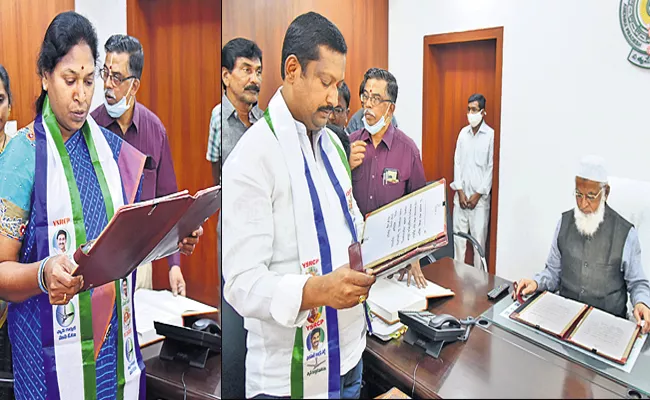 Two MLCs Swearing in of YSRCP - Sakshi