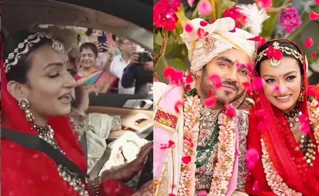 Bride Drives Husband To Her Sasuraal On Vidaai Video Goes Viral - Sakshi