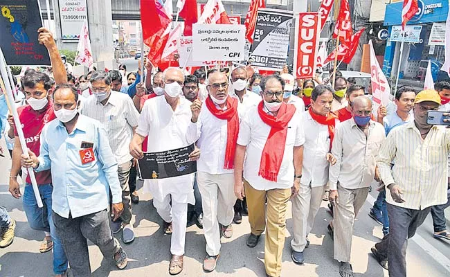 CPM Leader Tammineni Veerabhadram Demands Central Govt To Scrap New Farm Laws - Sakshi