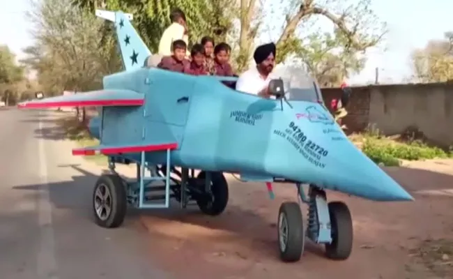 Punjab Rafale Architect Designs Jet Shaped Vehicle In Bathinda - Sakshi