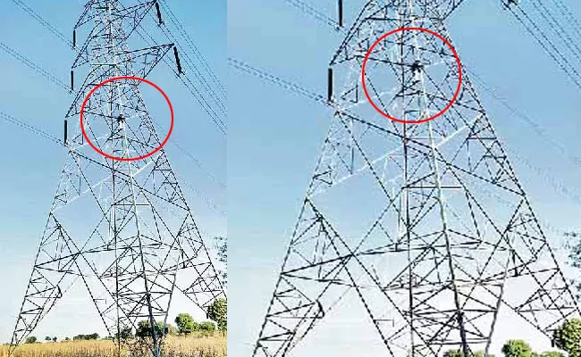 farmer climb current pole for land in kandukur - Sakshi