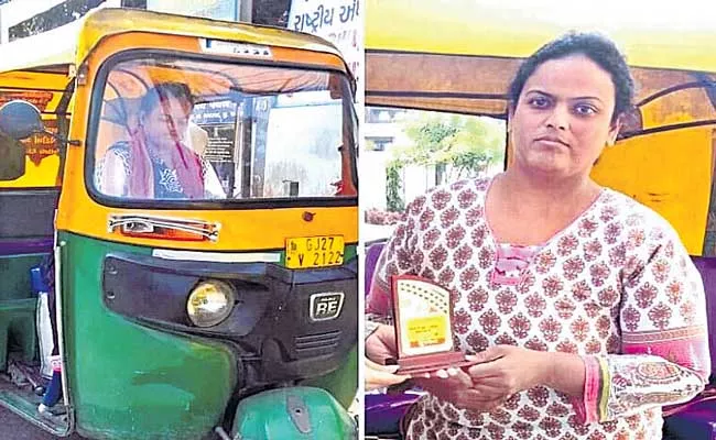 First Specially-Abled Woman Auto Driver In Ahmedabad - Sakshi