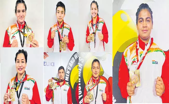 Indian women boxers wins youth world championships with 7 gold medals - Sakshi