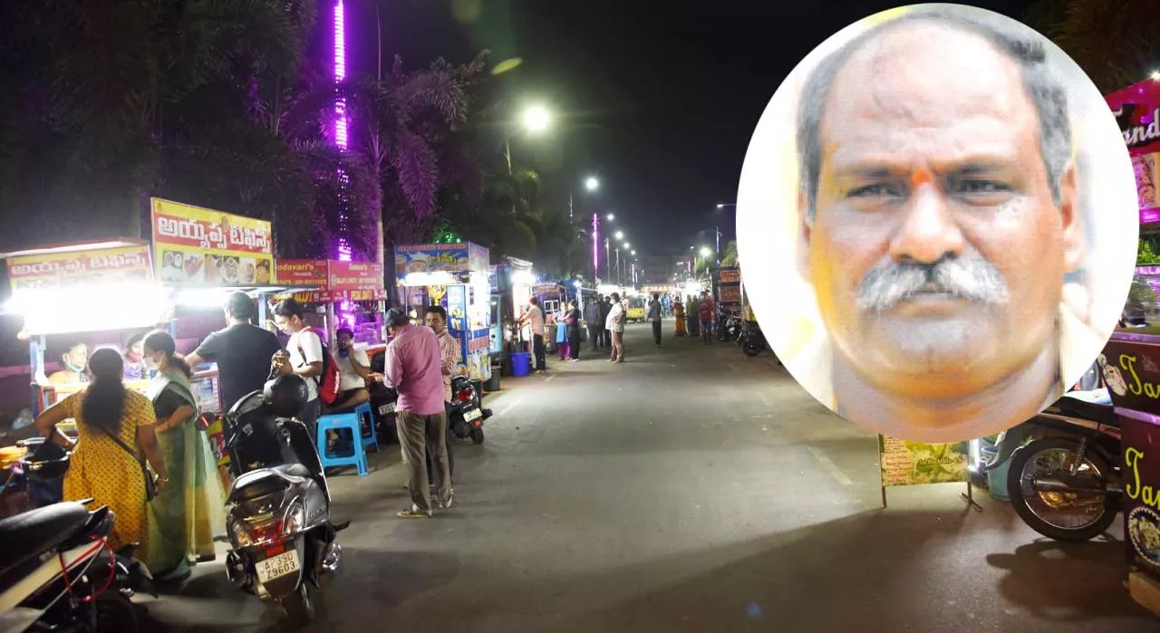 TDP MLA Velagapudi Ramakrishna Babu Followers Occupied Food Court - Sakshi