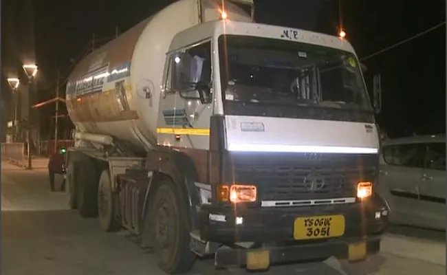 Oxygen Tankers Reached From Odisha To Telangana - Sakshi