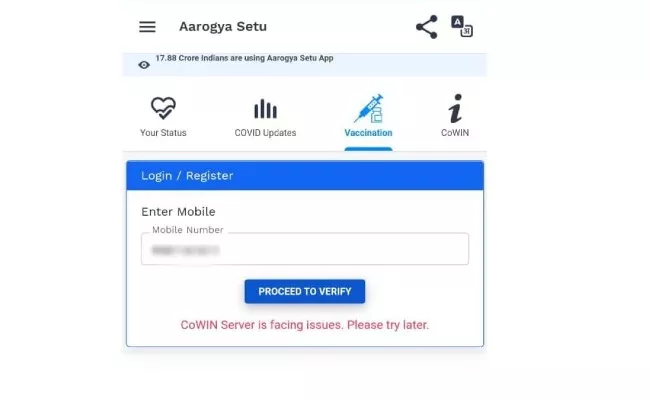 Cowin, Arogya Setu crash as thousands rush to register for vaccines - Sakshi