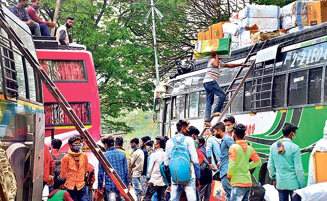 Hyderabad: Labour Department Collecting Migrant Workers Information - Sakshi