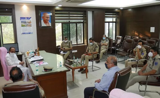 Home Minister Mahmood Ali Review Meeting With The DGP - Sakshi