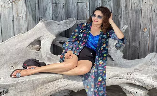 Madhuri Dixit Shares Pictures From Her Vacation In Maldives  With Her Family - Sakshi