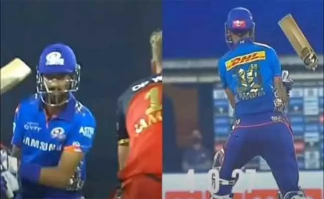 IPL 2021: Krunal Pandya Bat Broken By Kyle Jamieson Powerful Yorker - Sakshi