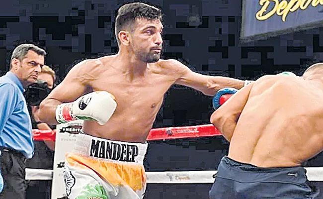 Mandeep Jangra Indian Boxer Wins Maiden Professional Bout In USA - Sakshi