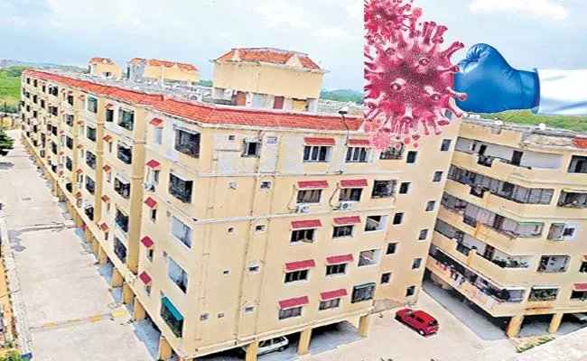 Coronavirus: Madhu Park Ridge Gated Community Apartment People Protect Themselves - Sakshi