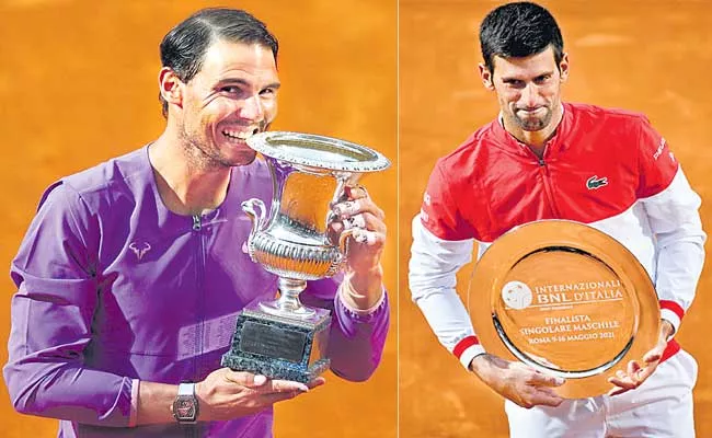 Rafael Nadal wins 10th title in Italian capital with victory over Novak Djokovic - Sakshi