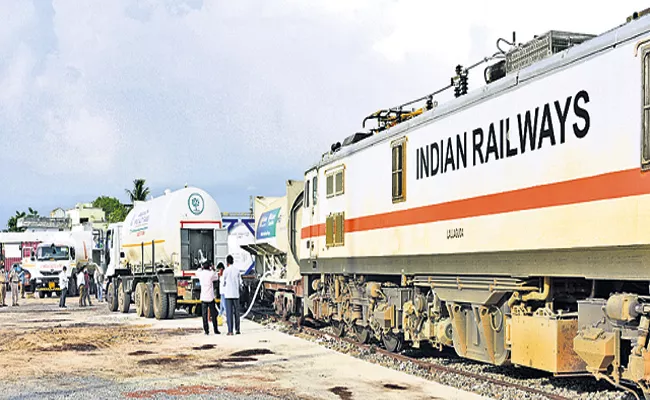 Oxygen Express reached Guntur - Sakshi