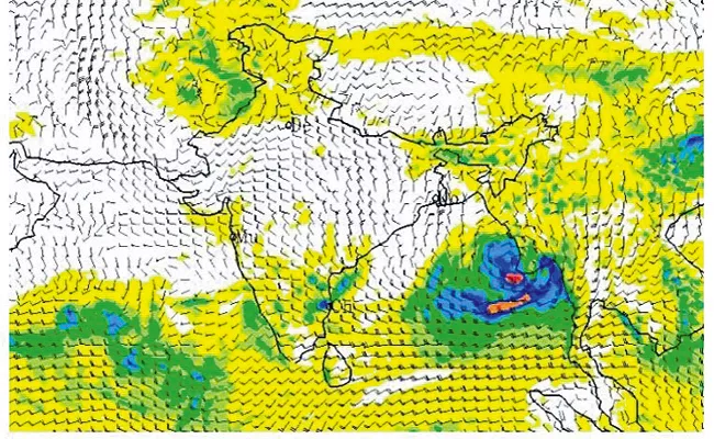 Low pressure is expected in eastern central Bay of Bengal by the 23rd May - Sakshi