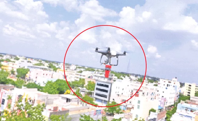 Telangana Lockdown: Drone Petorling In Suryapet Police - Sakshi