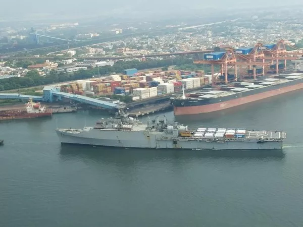 Covid 19: Ins Jalashwa Reaches Visakhapatnam Medical Aid Singapore  - Sakshi