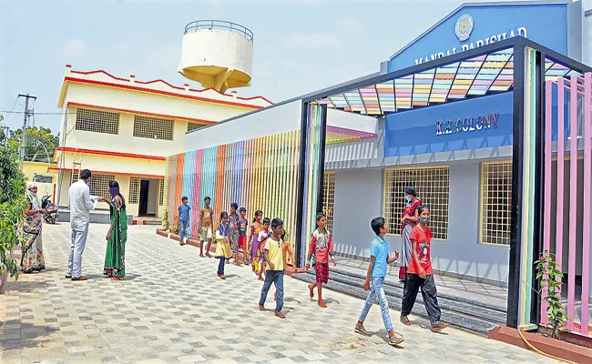 AP public schools looks have changed with Nadu Nedu works - Sakshi