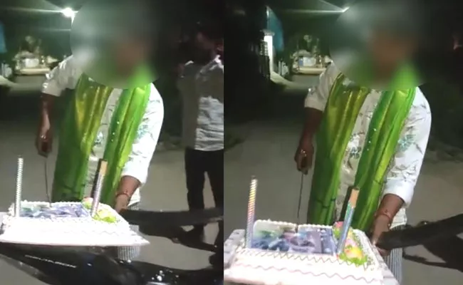 Case Filed Against On Teenager After Cutting Cake With Talwar Jagtial - Sakshi