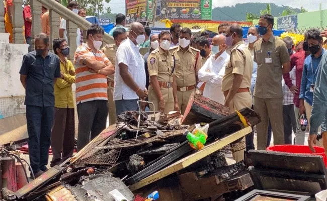 Fire Breaks Out At Shop In A Complex In Tirumala - Sakshi