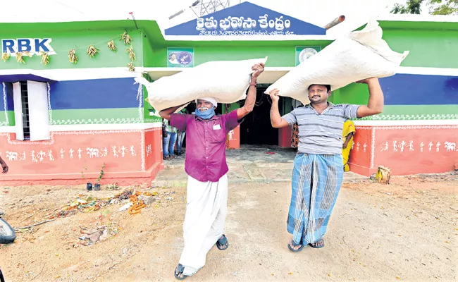 Discounted rice seeds from Rythu Bharosa Centres in AP - Sakshi