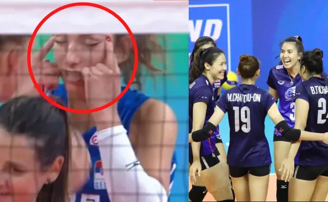 Serbia Valley Ball Player Racist Gesture Against Thailand Viral - Sakshi