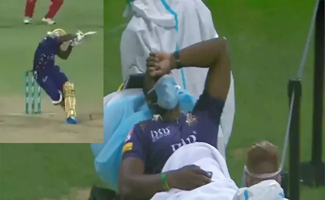 Watch Andre Russell Cops a Nasty Blow Gets Stretchered Off During PSL - Sakshi