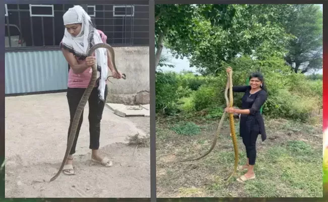 Viral Video: Fearless Girl Catches King Cobra With Just One Hand People Are Stunned  - Sakshi