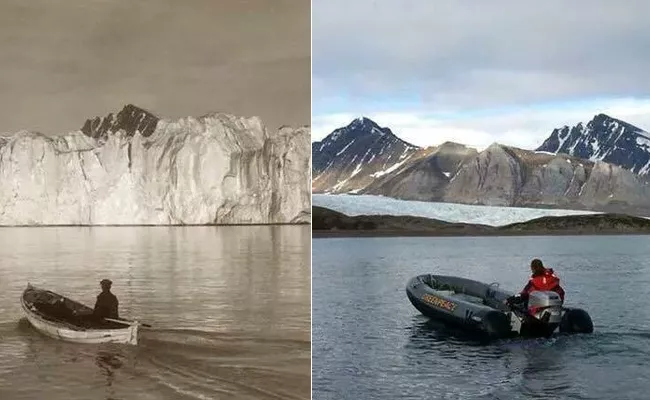 Global Warming Effect Reflect In A Twitter Post, Glaciers Disappeared In Two Photos Were Took In The Gap of 103 Years - Sakshi