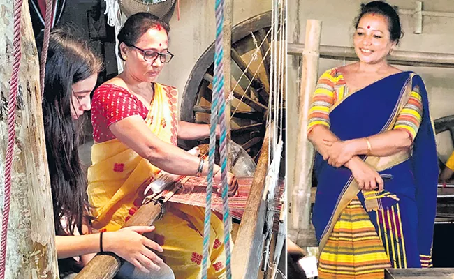 Assam Women Rupjyoti Saikia Gogoi Turns Plastic Waste Into Handloom Products - Sakshi