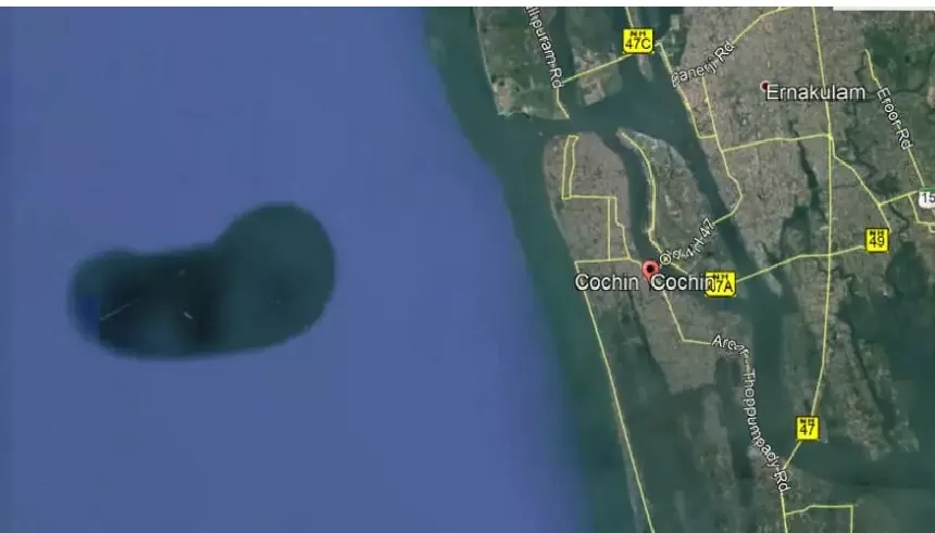 Mysterious Bean Shaped Structure Spotted Along Kochi Coast on Google Earth - Sakshi