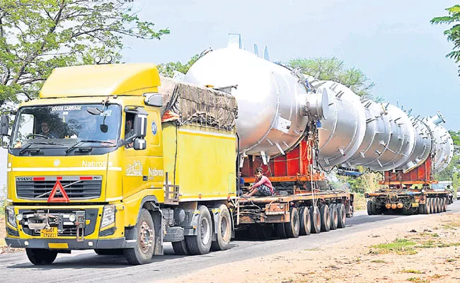 Truck Transport Heavy Oil Plant Instrument From Gujarat to Vizag - Sakshi