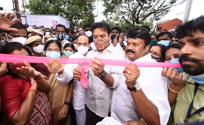 Minister KTR Inauguratde 330 Double Bedroom Houses In PV Marg - Sakshi