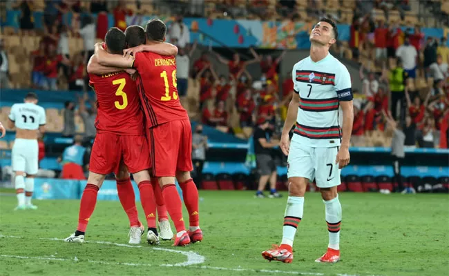 Euro 2020: Hazard Goal Helps Belgium Knockout Portugal Where Ronaldo Seen Emotional - Sakshi