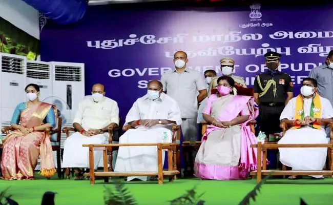 Puducherry: Five Ministers And Two From BJP Takes Oath In Puducherry Cabinet - Sakshi