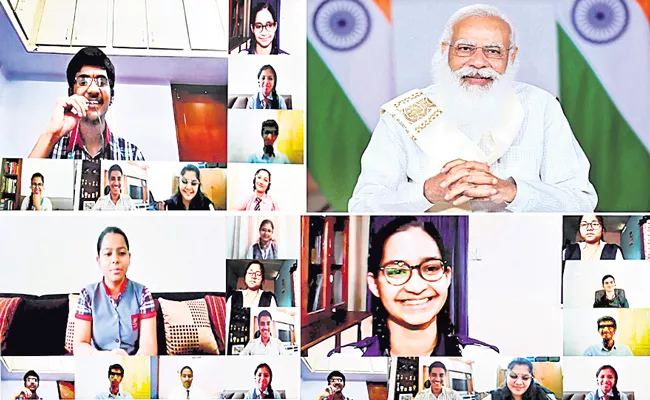 PM Narendra Modi holds interactive session with students - Sakshi