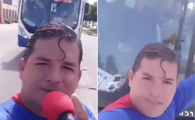 Man Dressed As Superman Gets Hit By Bus While Making A Stunt - Sakshi