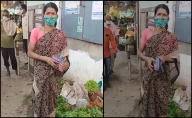 Nalgonda: Lady Corona Patient Still Sells Vegetables In Market - Sakshi