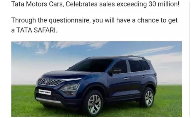 Factcheck Tata Motors Celebration Gift Link Real Or Fake - Sakshi