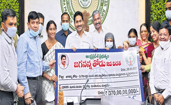 CM Jagan Released Jagananna Thodu Loan Amount To Beneficiars Accounts - Sakshi