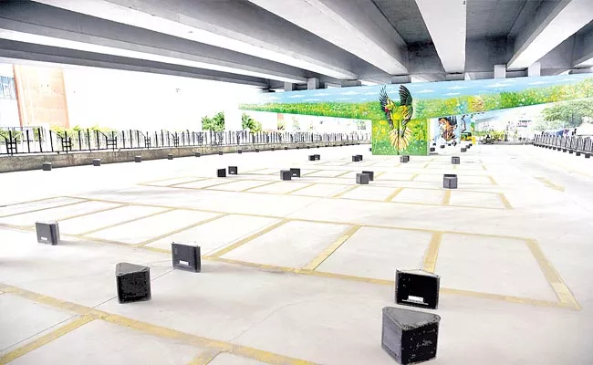 Smart Parking Below JNTU Flyover, Will Open Soon - Sakshi