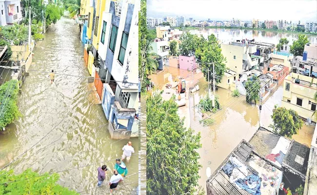 Heavy Rain Lashes Hyderabad, Leave Several Colonies Waterlogged - Sakshi