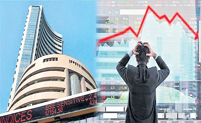 Sensex slips 586 points, Nifty ends below 15,800 dragged by banks, metals - Sakshi