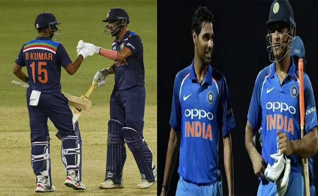 IND VS SRI: Bhuvneshwar Recalls 2017 Partnership With MS Dhoni Same Situation - Sakshi