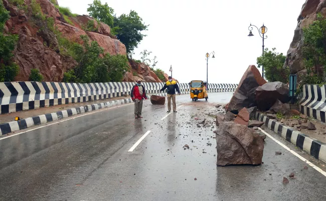 Broken Cliffs Yadadri Ghat Road - Sakshi