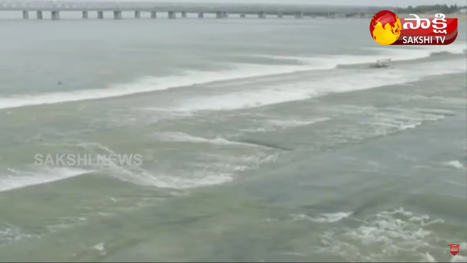 Heavy Water Flow In Krishna Water River