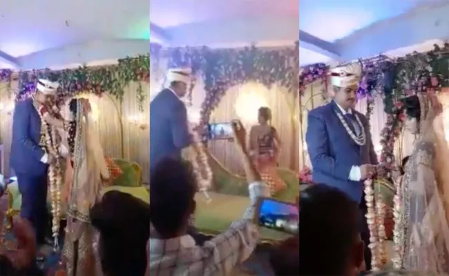 Bride Starts Playing Kabaddi On Stage Groom Shocked Video Goes Viral - Sakshi