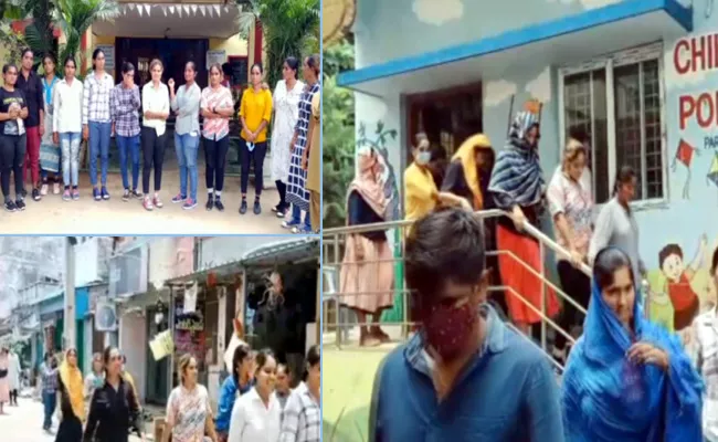 Group Of Women From Gujarat Hulchul In Parvathipuram Roads - Sakshi