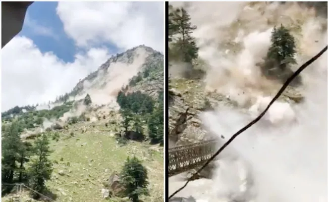 Terrifying Rockslide Caught On Tape In Himachal Pradesh Leaves Tourists Dead - Sakshi